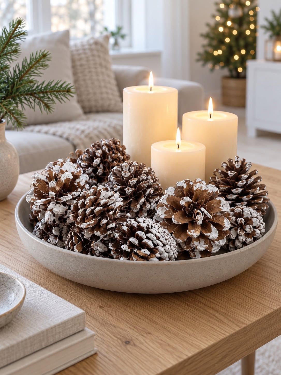 Dennenappels met sneeuw - 300g