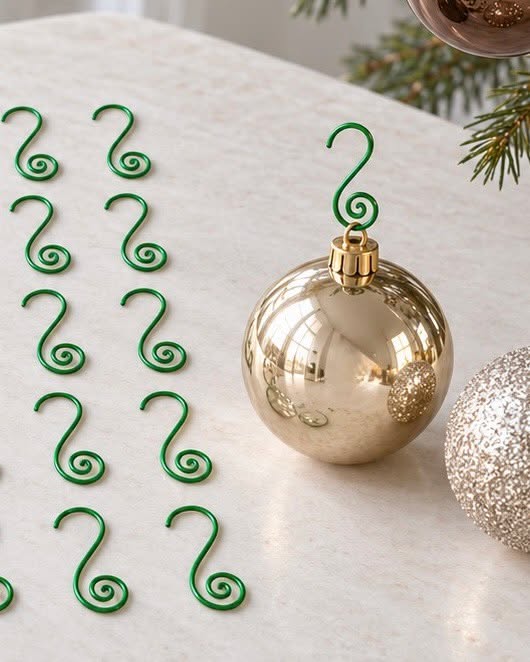 Groene kerstboomhaakjes, set met 40 stuks – metaal