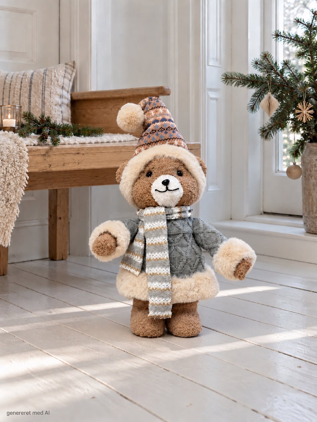 Kerstteddyberen – bruin breiwerk