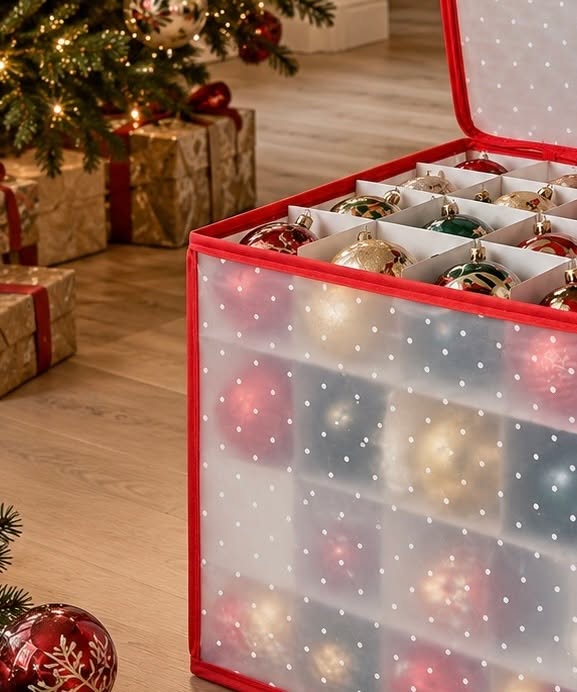 Opbergbox voor 64 kerstballen