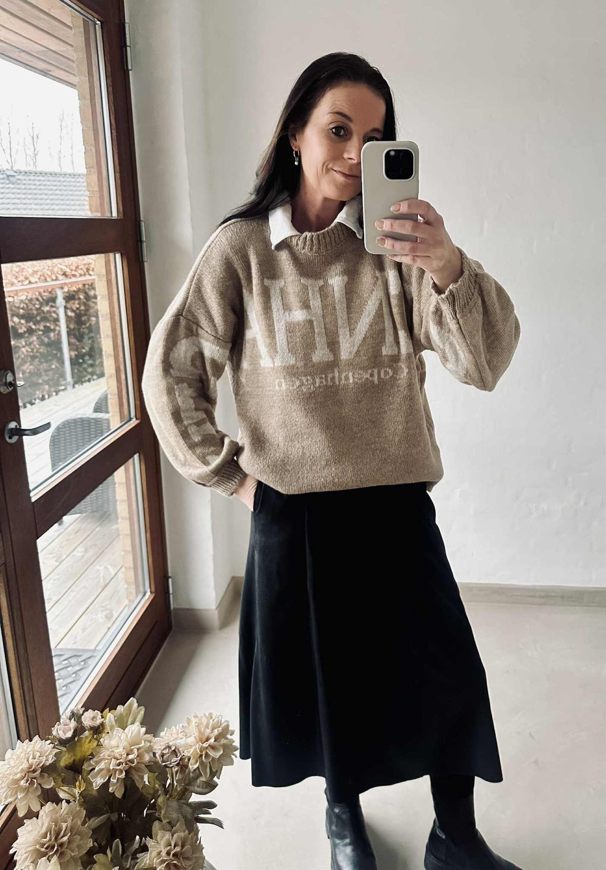 Gebreide trui Aria Copenhagen - Fango / beige