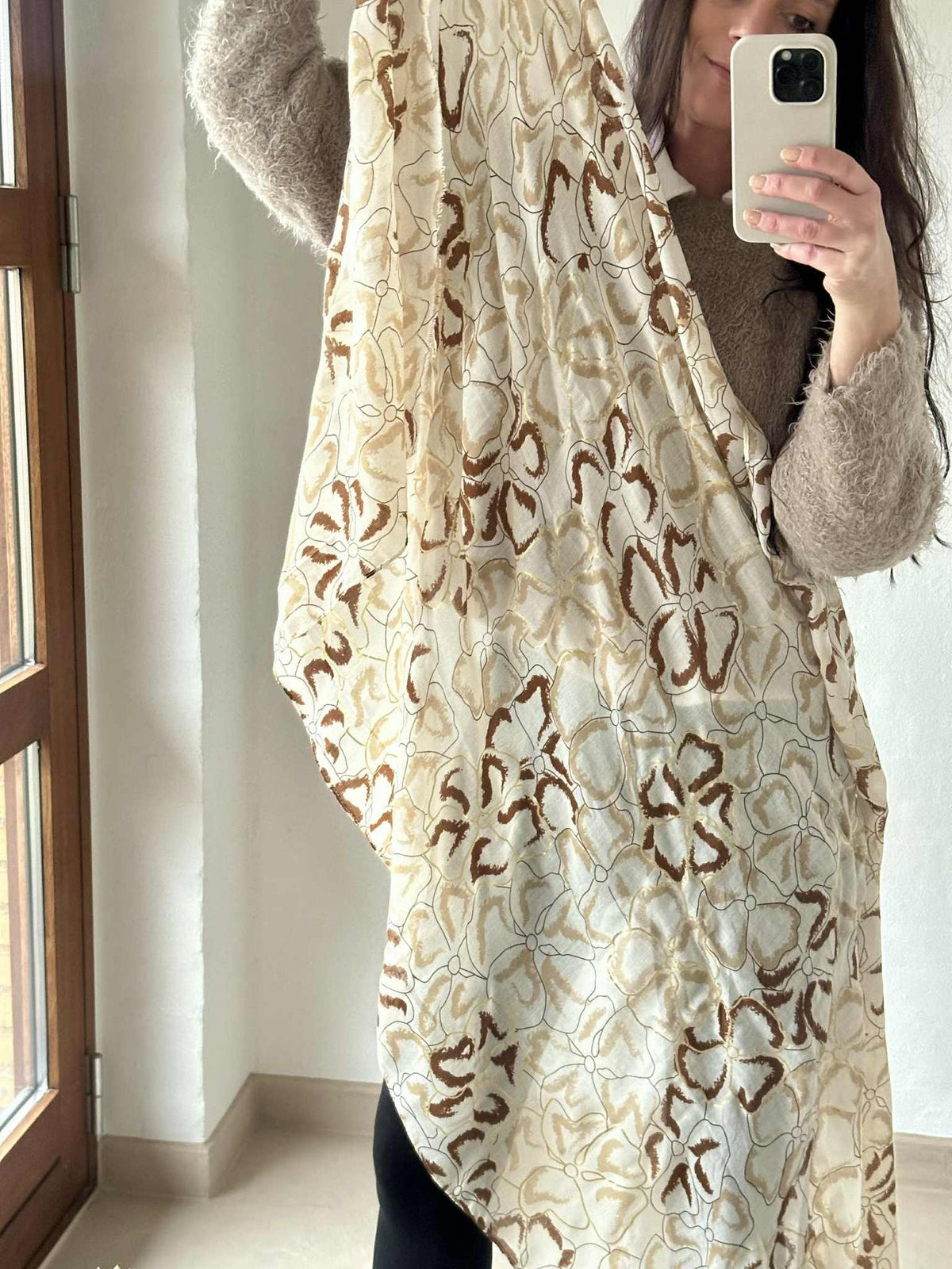 Sjaal Medina - beige / gold