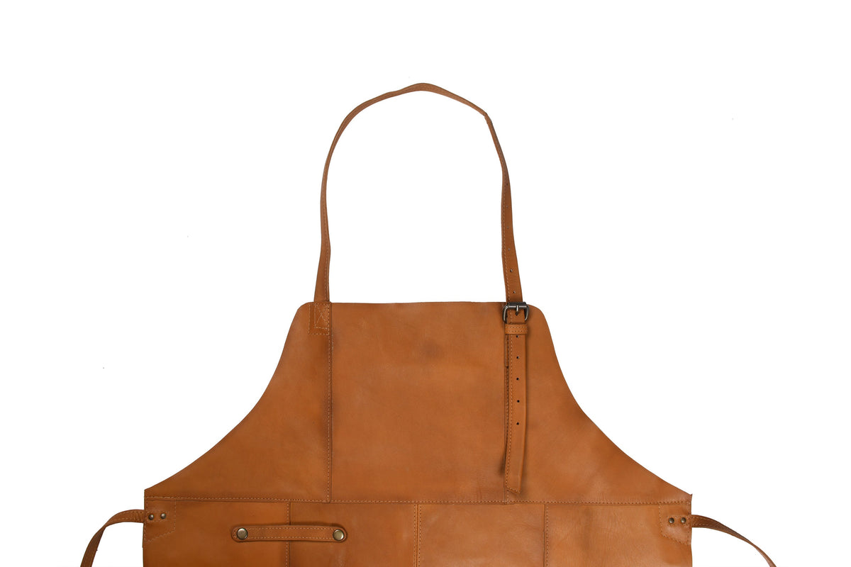 Leren schort Faust – Cognac