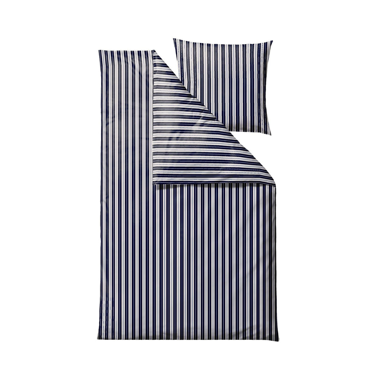 Beddengoedset, Flow navy blue, 140x220 - 63x60