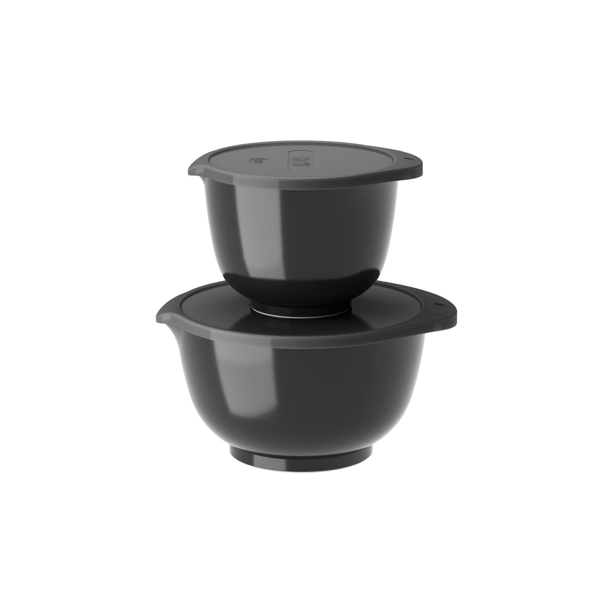 Schalenset met deksel - 4-delig zwart