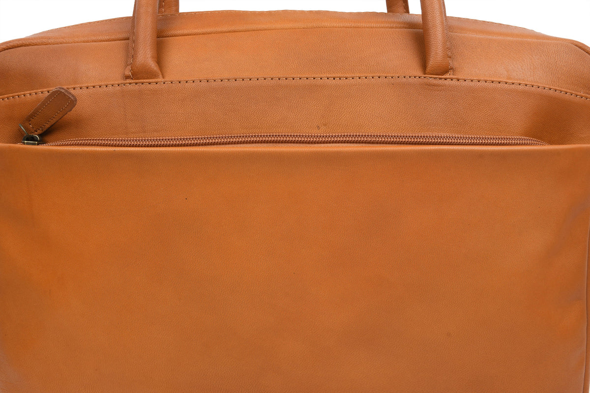 Laptoptas Faust dubbel - Cognac