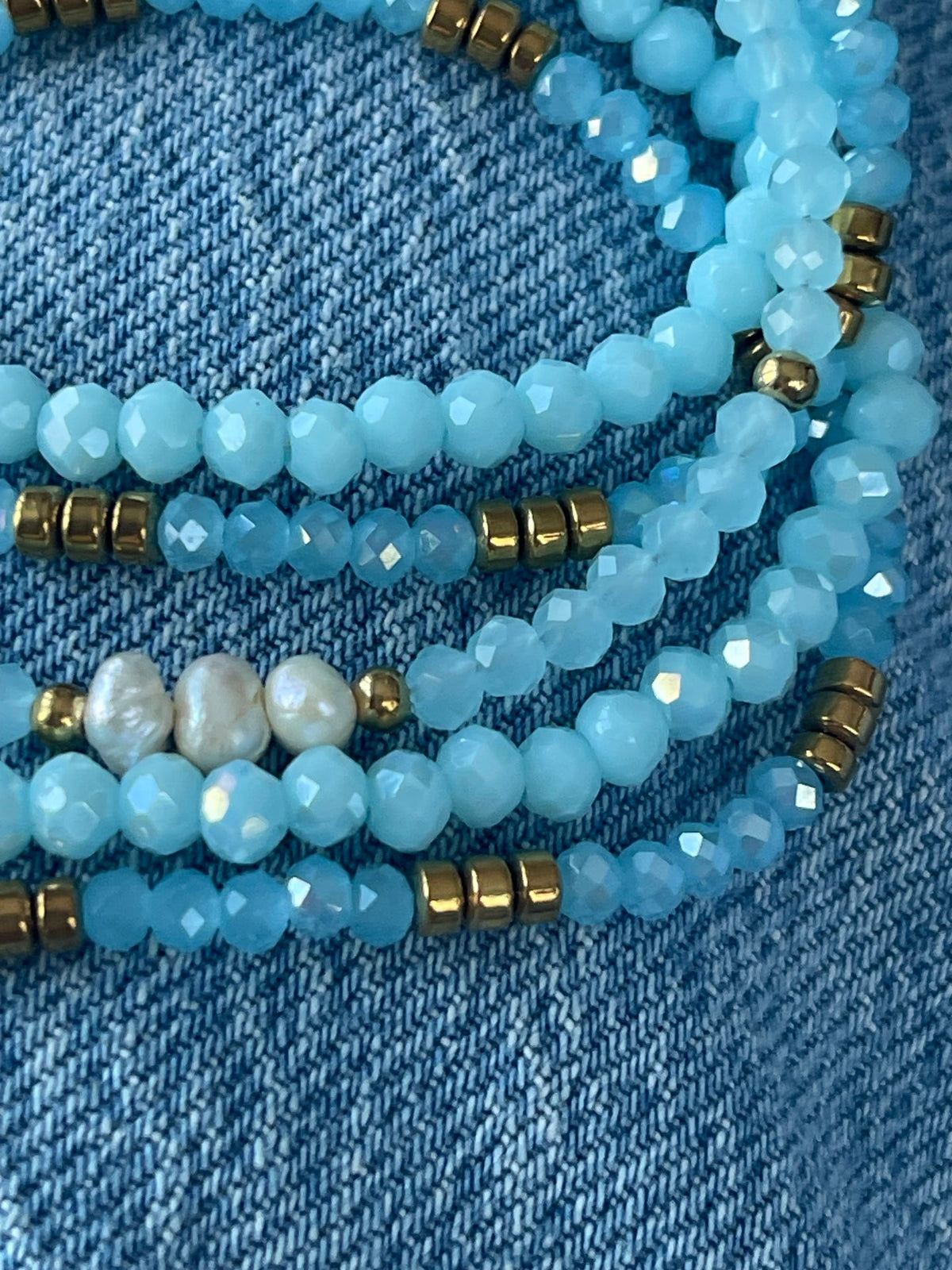 Armband MICHELLE Soft Blue / Mix - 5 stuks