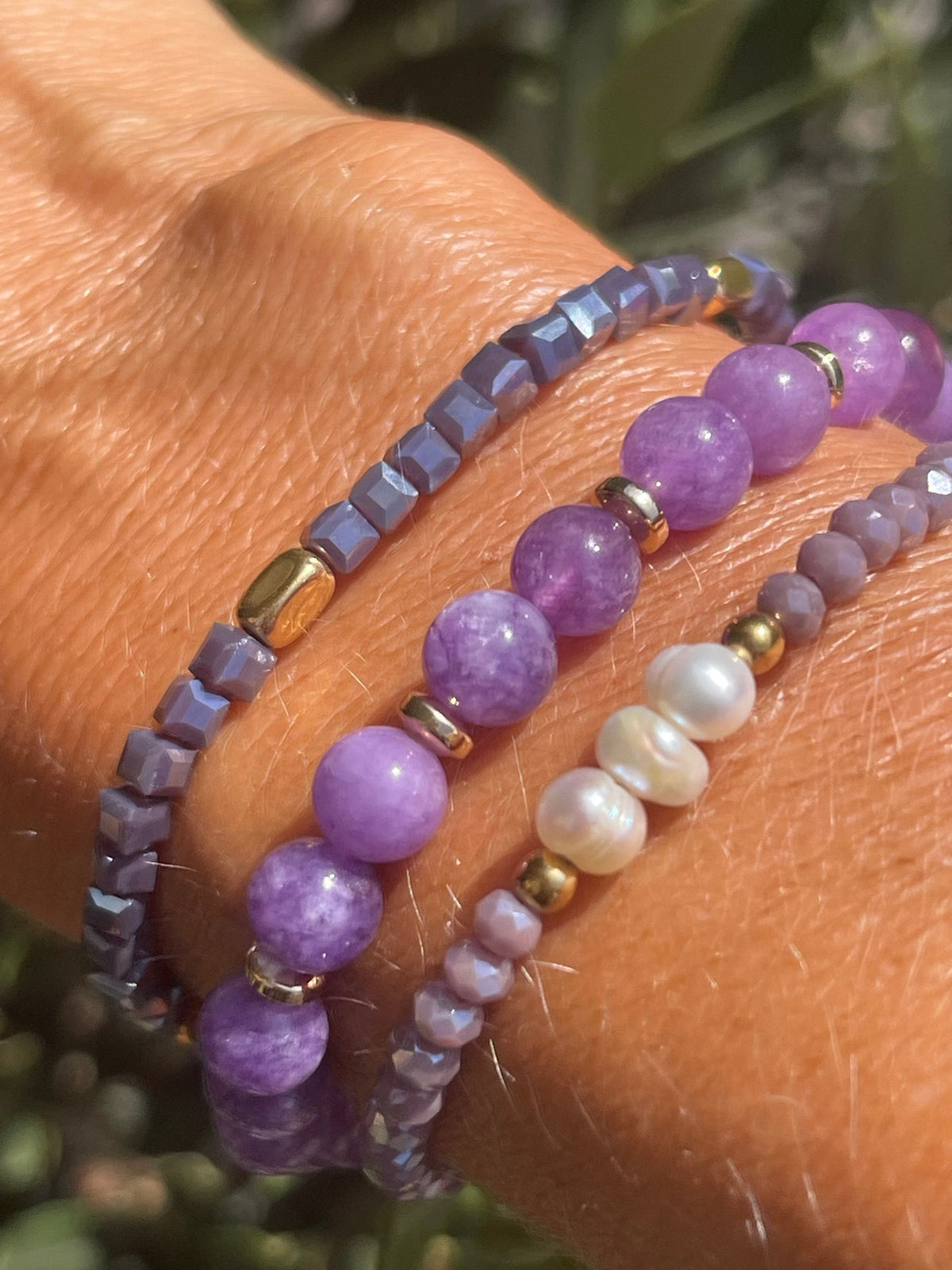 Armband GISELE Lavendel – Set van 3 stuks