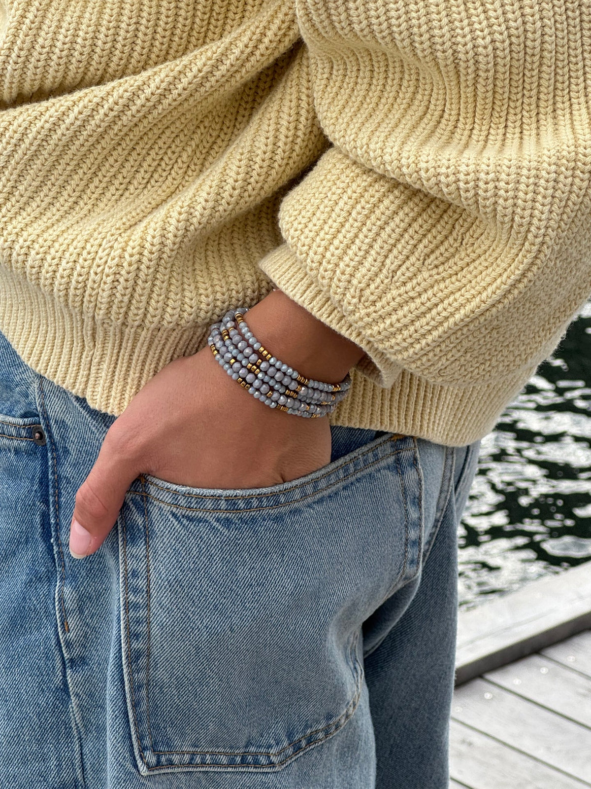 Armband Merle Cool Stone - Set van 5 stuks