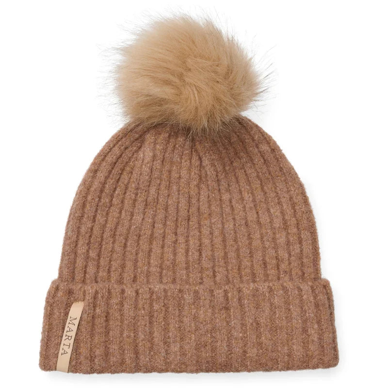 Muts met pompon Brown