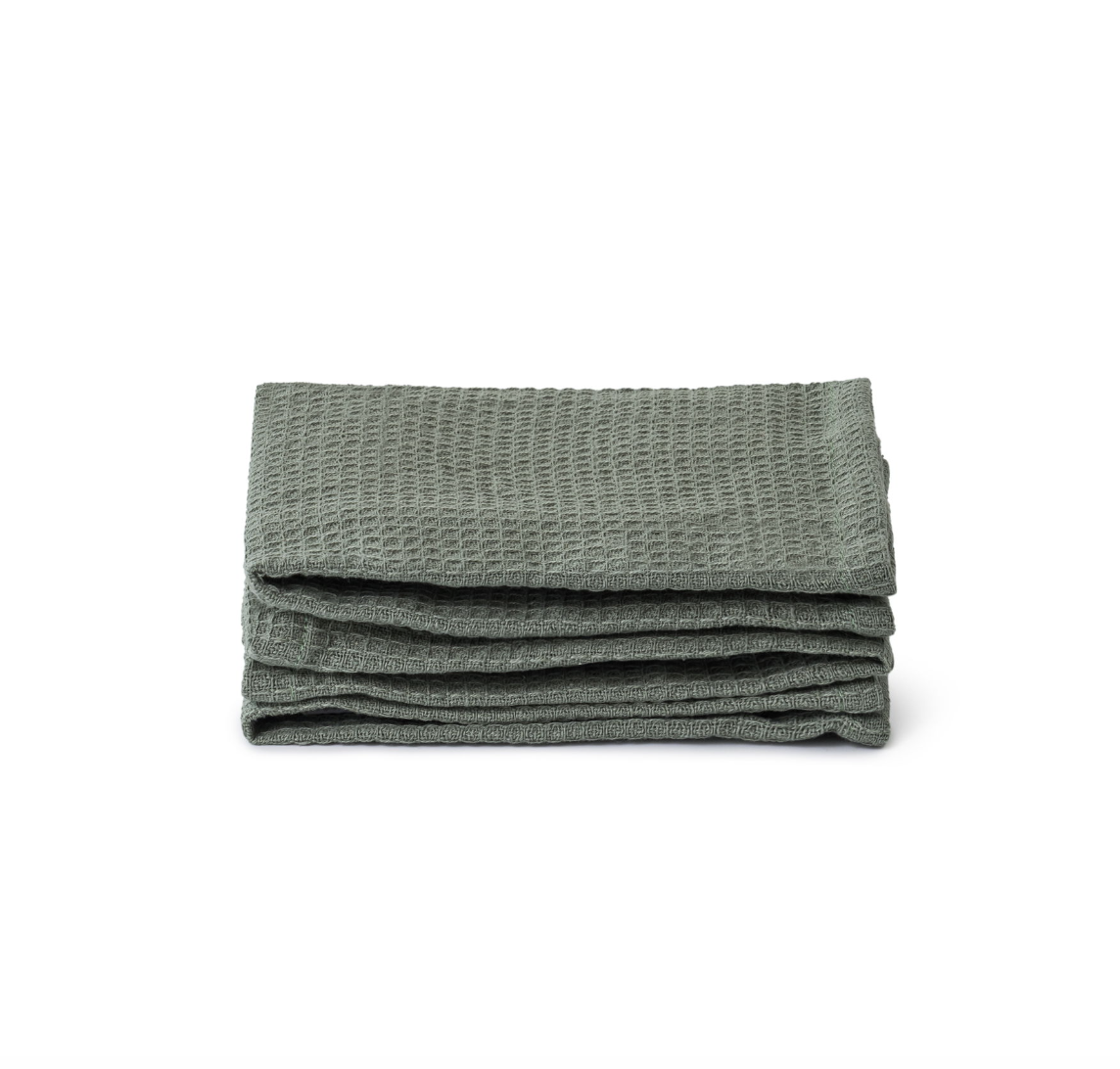 Keukendoek 3 stuks - Wafel olijf