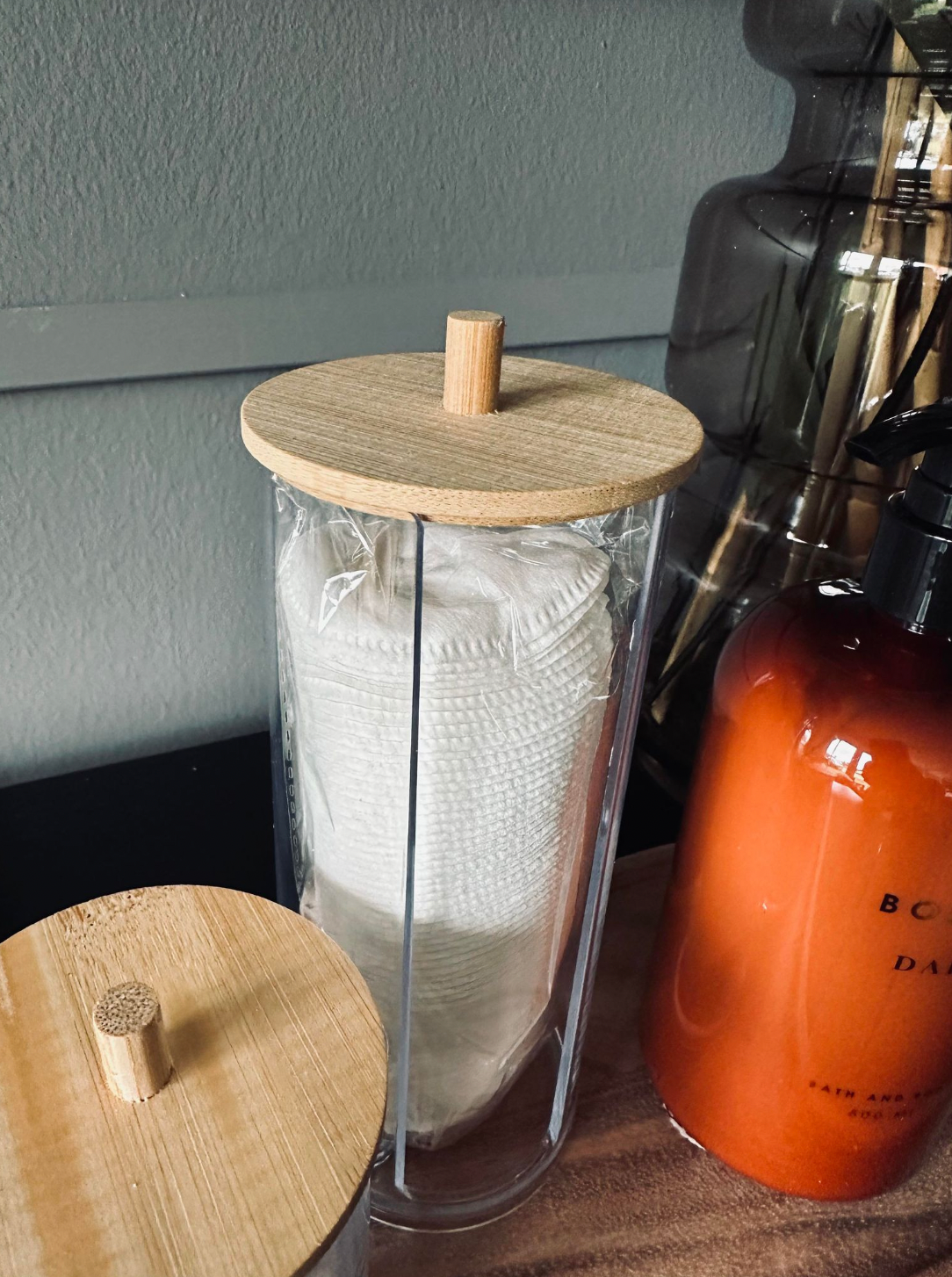 Make-up organizer - Acryl met bamboe deksel