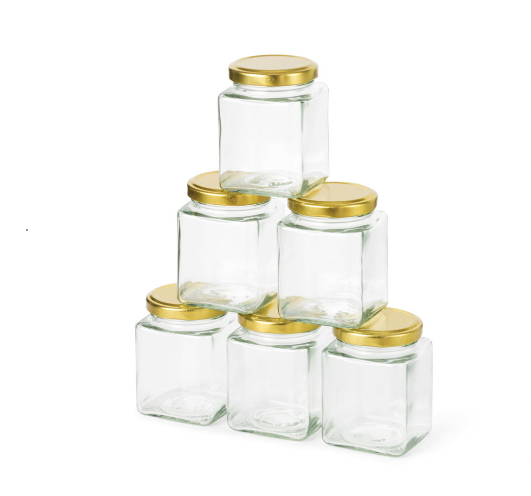 Kruidenpotjes met metalen deksel - set van 6