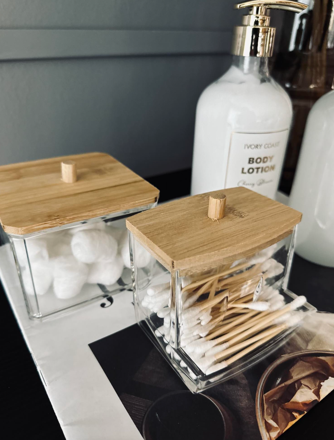 Make-up organizer - Acryl met bamboedeksel
