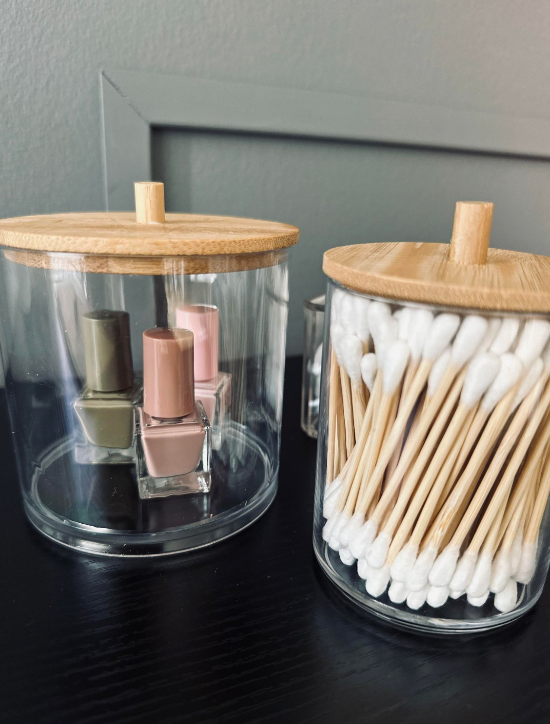 Make-up organizer - Acryl met bamboedeksel