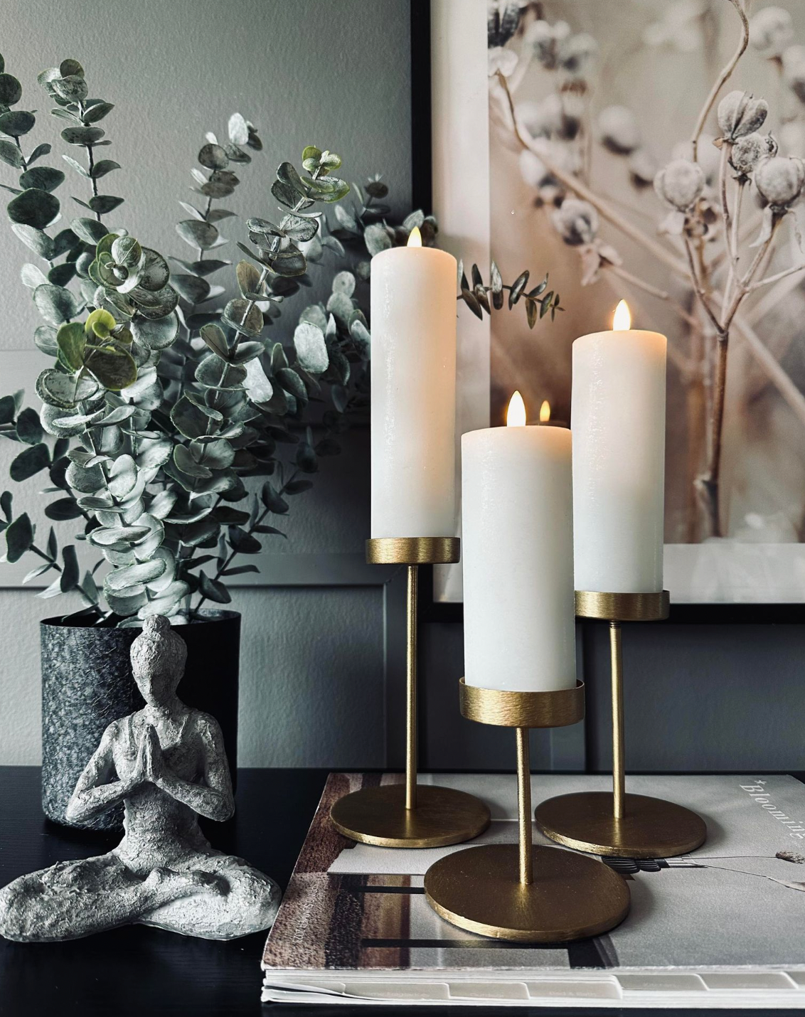 Kandelaar set voor stompkaarsen – Golden Liva