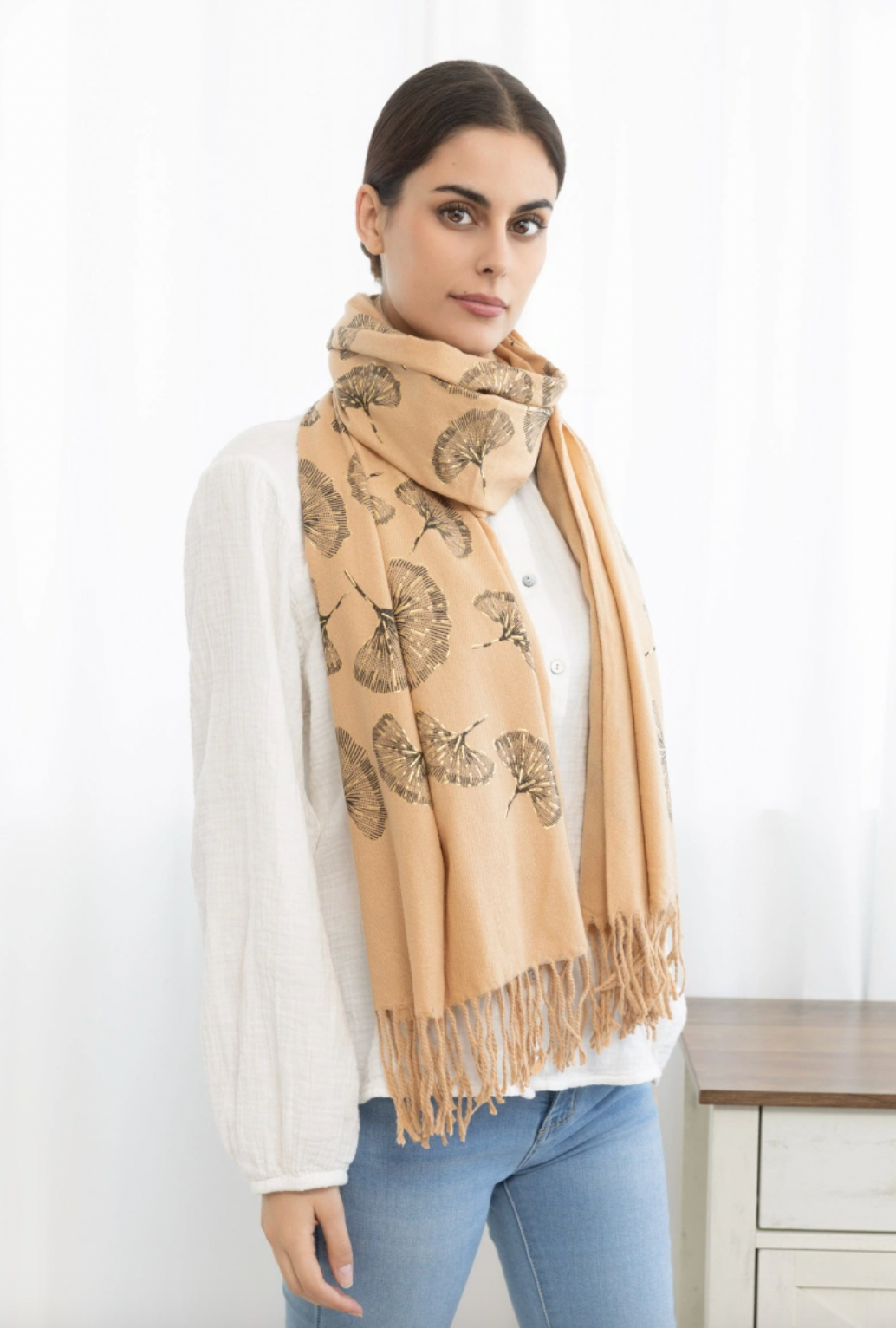 Sjaal Ginkgo - Beige