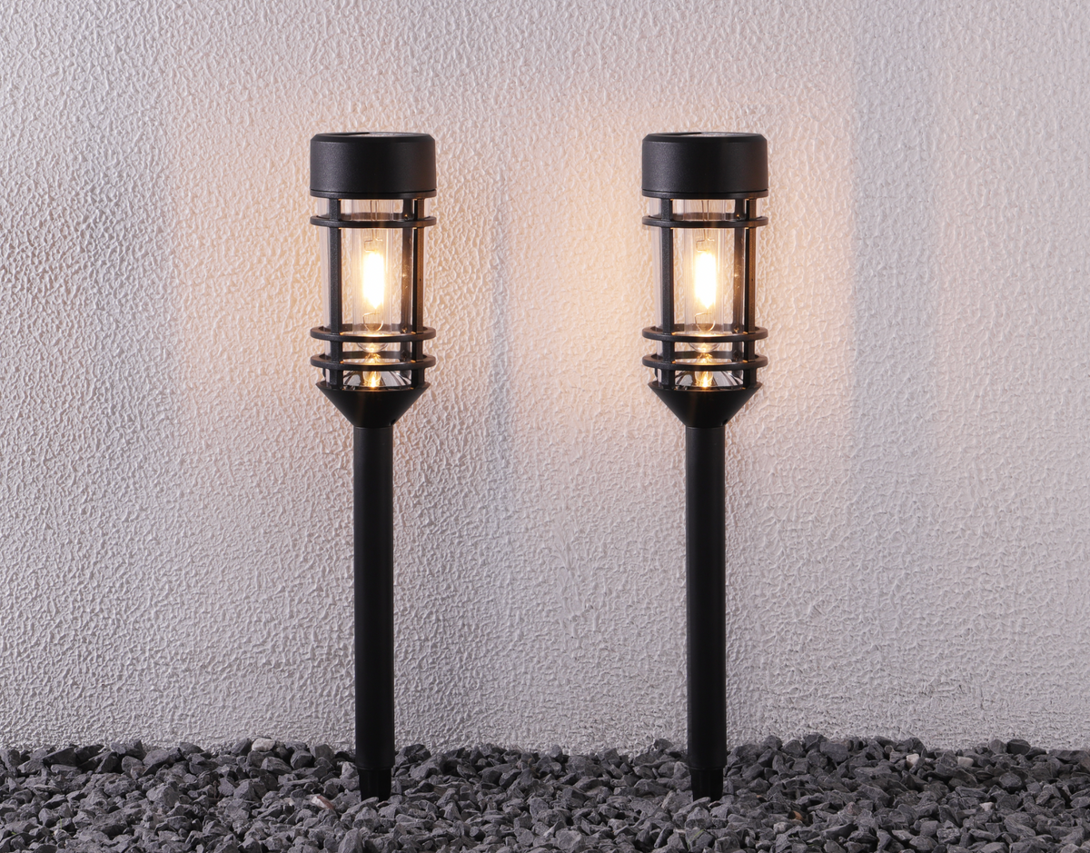 Tuinslamp NERO met solar – Set van 2 stuks