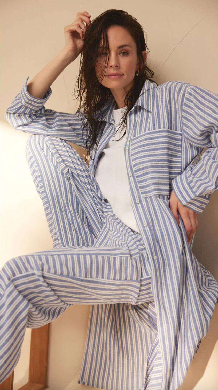 Blousejurk Summer strip cotton