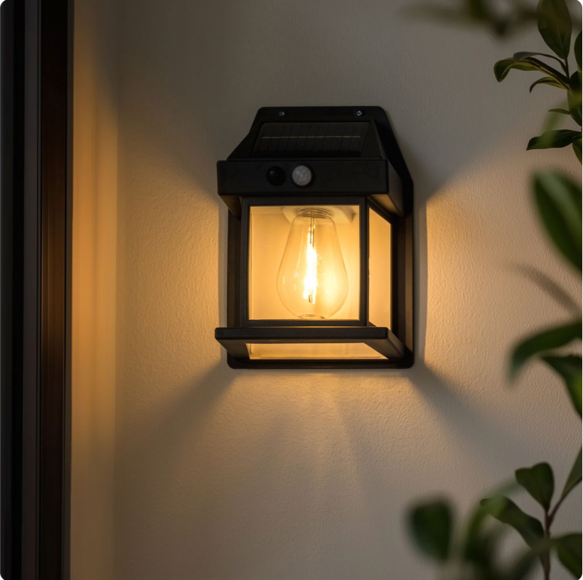 Zonne-buitenlamp voor aan de muur - met sensor