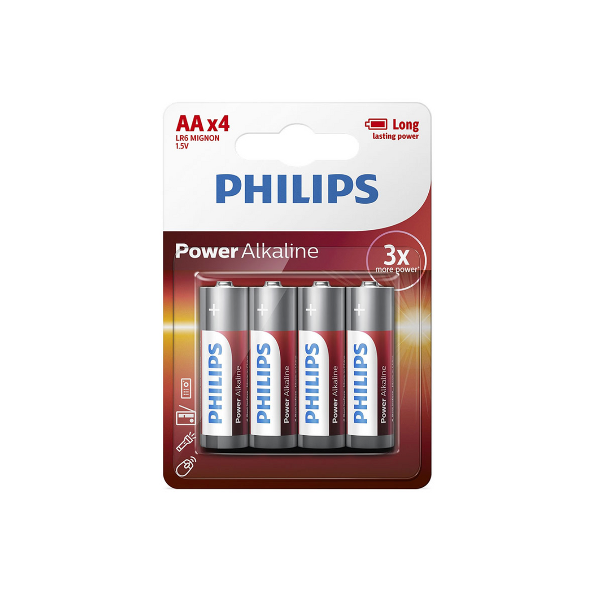 Batterijen Philips - AA-verpakking met 4 stuks