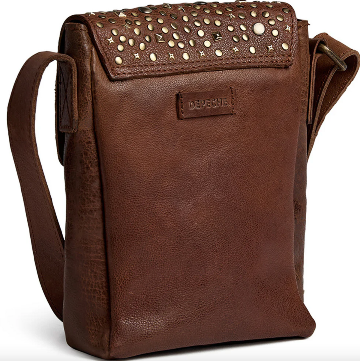 Mobieltas met studs - Cognac