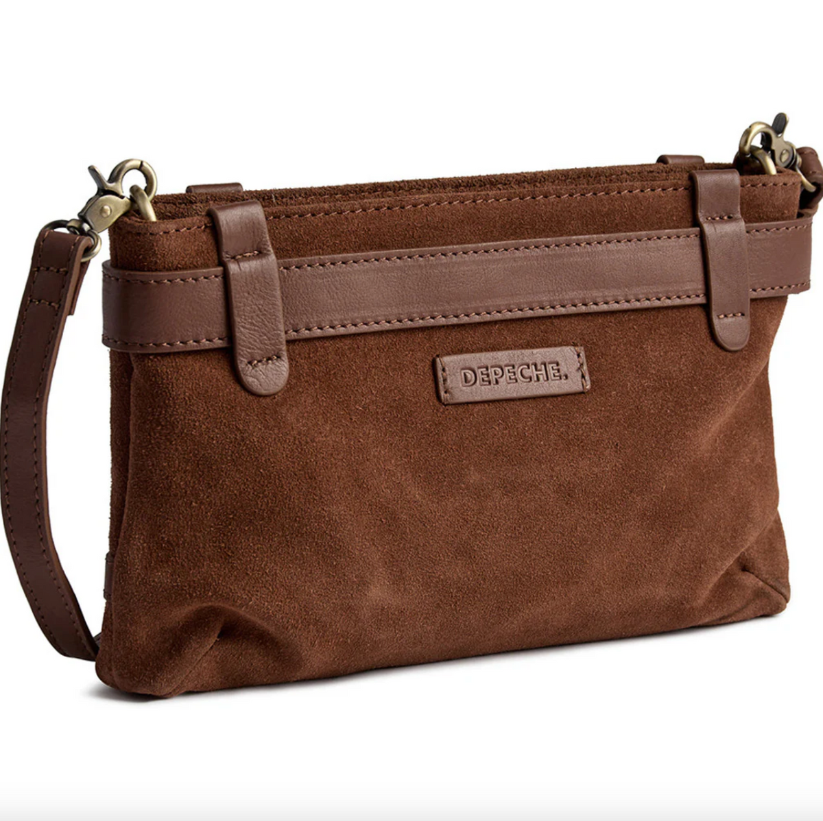 Clutch suède - Cognac