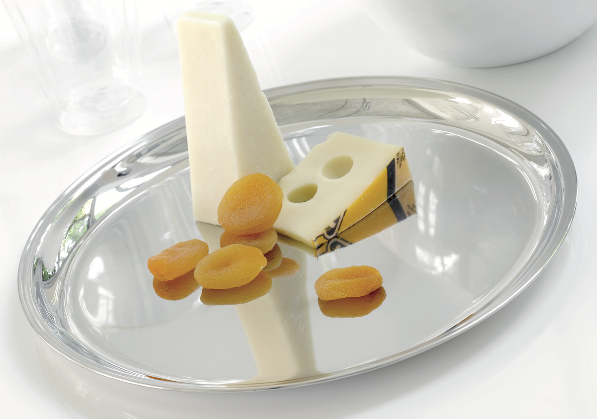 Rond dienblad Roestvrij staal - 32 cm.