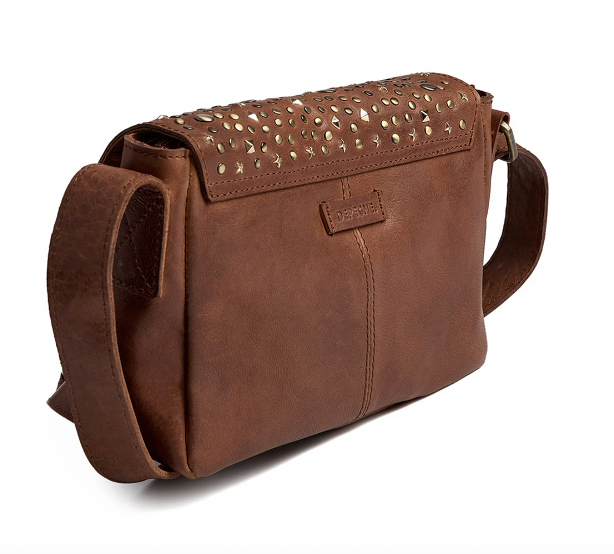 Crossover met studs - Cognac