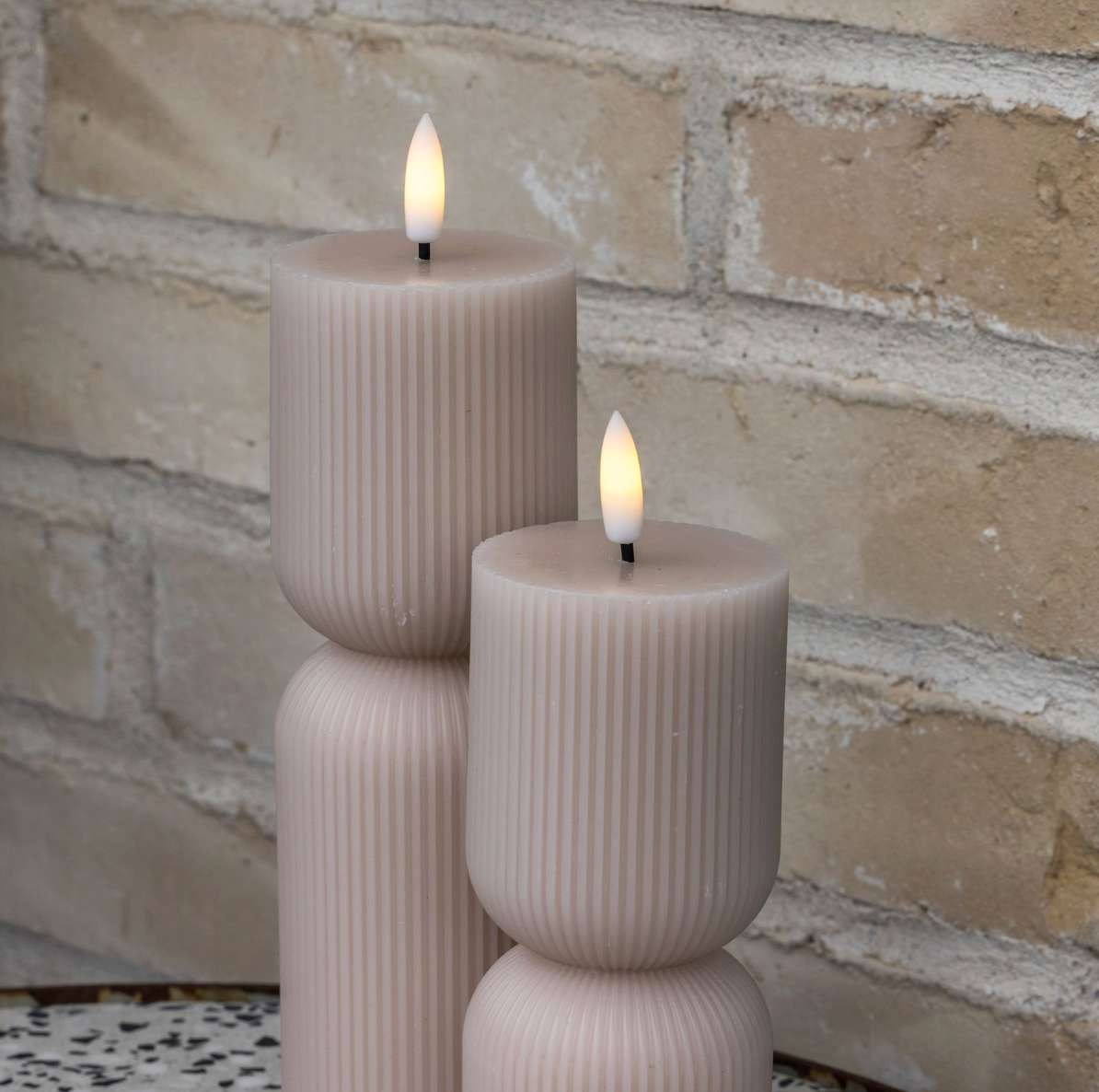LED Stompkaarsen / Ribbels – 2 stuks