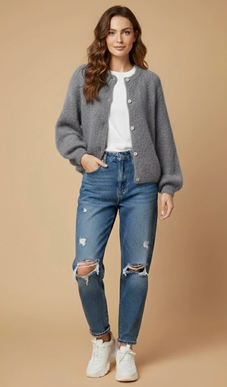 Cardigan Mohair - Grijs