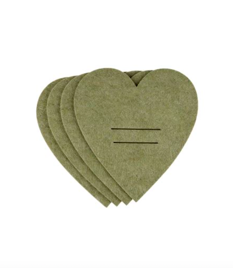 Kersthartjes voor tafeldekking - Groen 4 st.