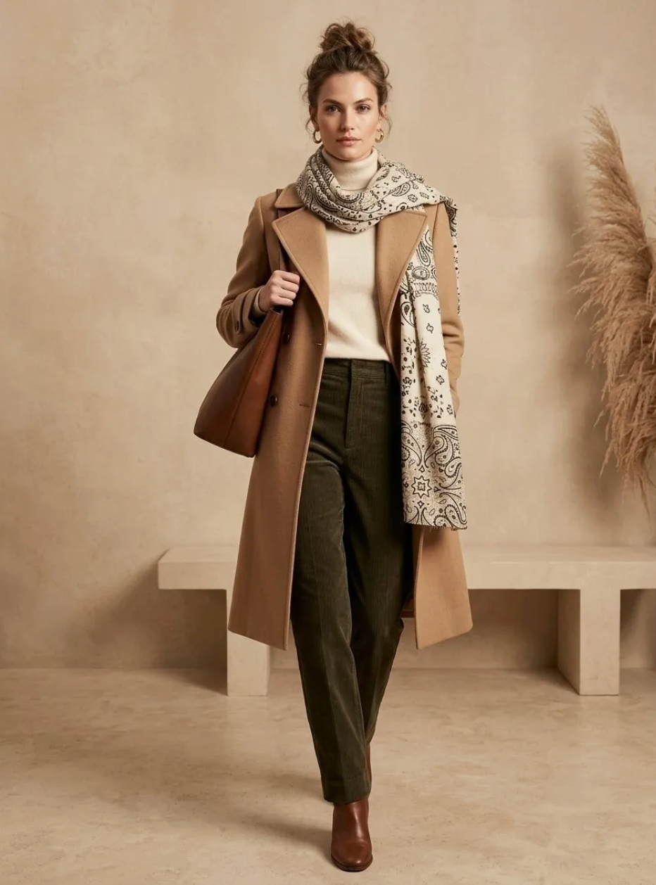 Sjaal viscose/wol - beige