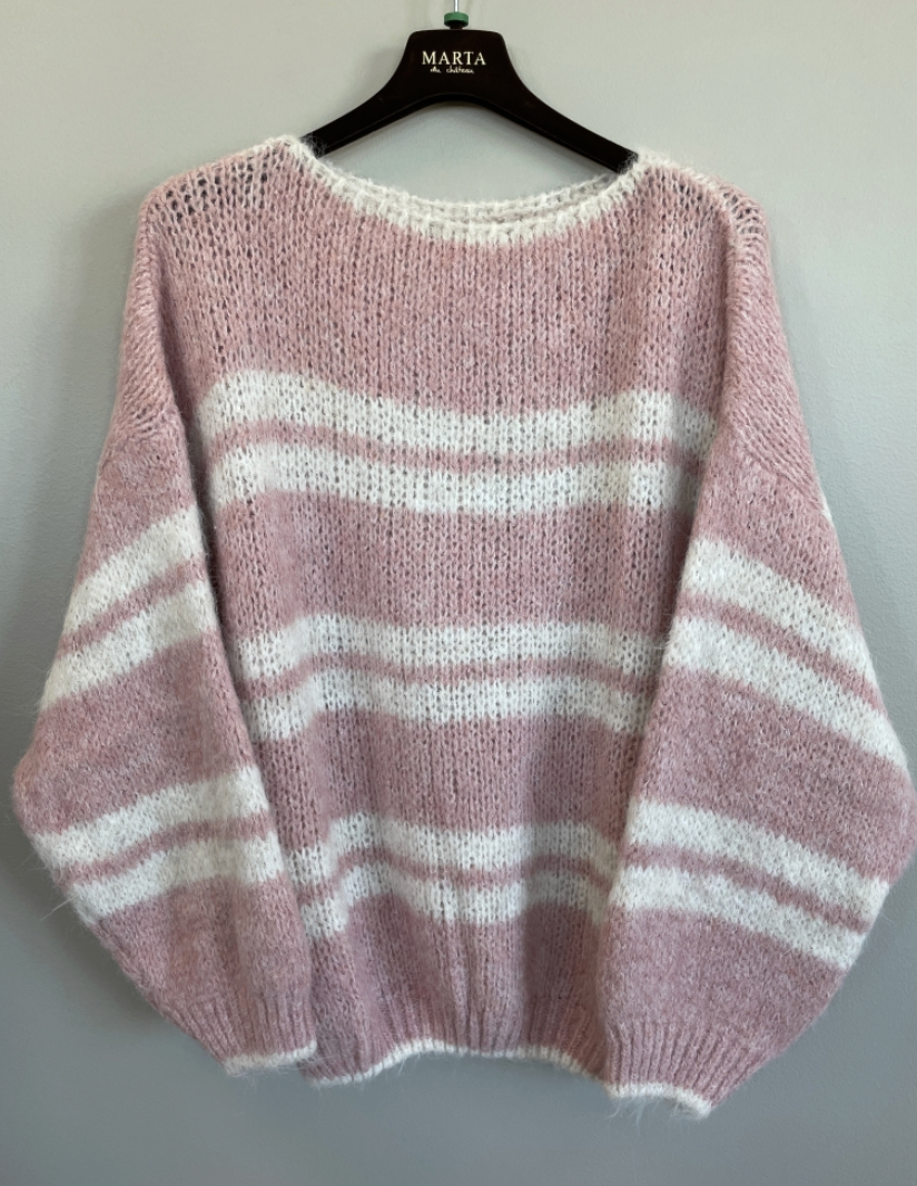 Gebreide Avellina - Roze / Beige