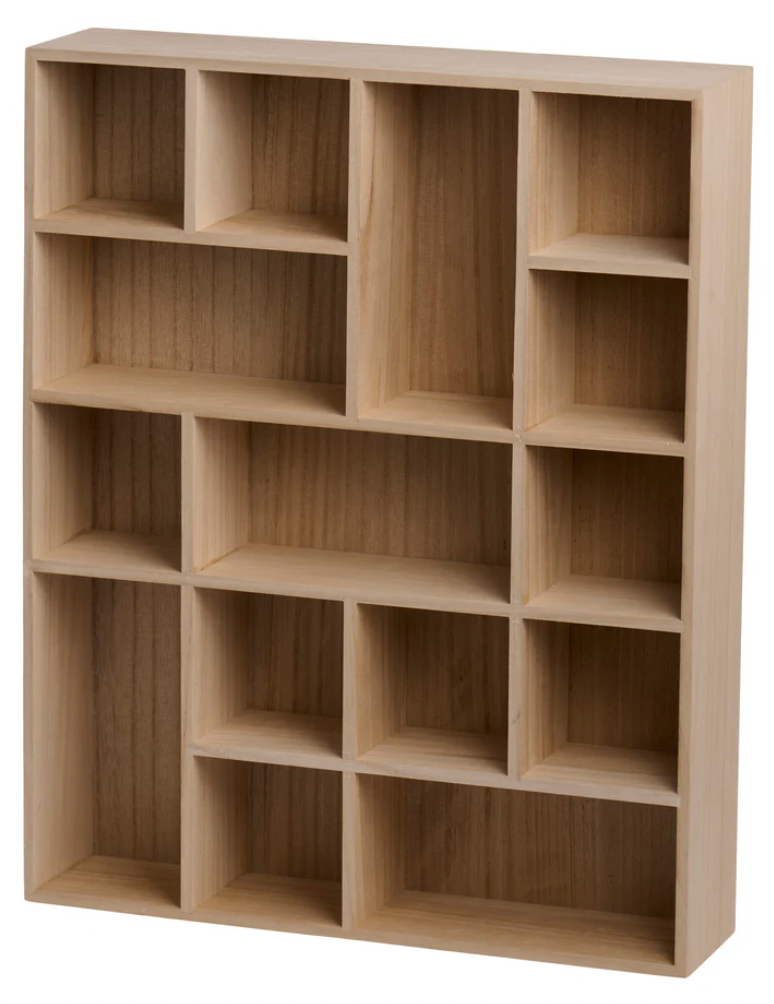 Wandplank met vakken