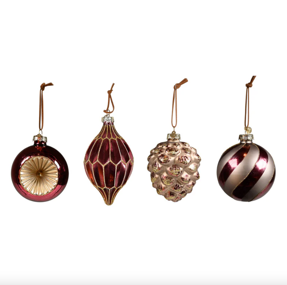 Kerstballen van glas - Set van 4 stuks