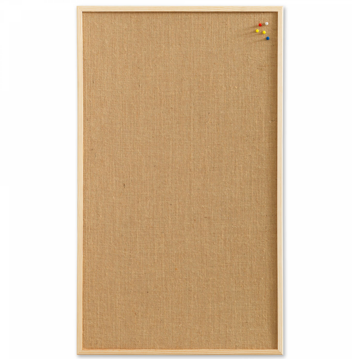 Groot jute prikbord met houten lijst - 100x60 cm