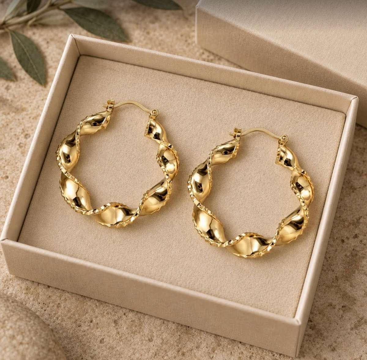Oorbellen Cora hoops - 18k verguld