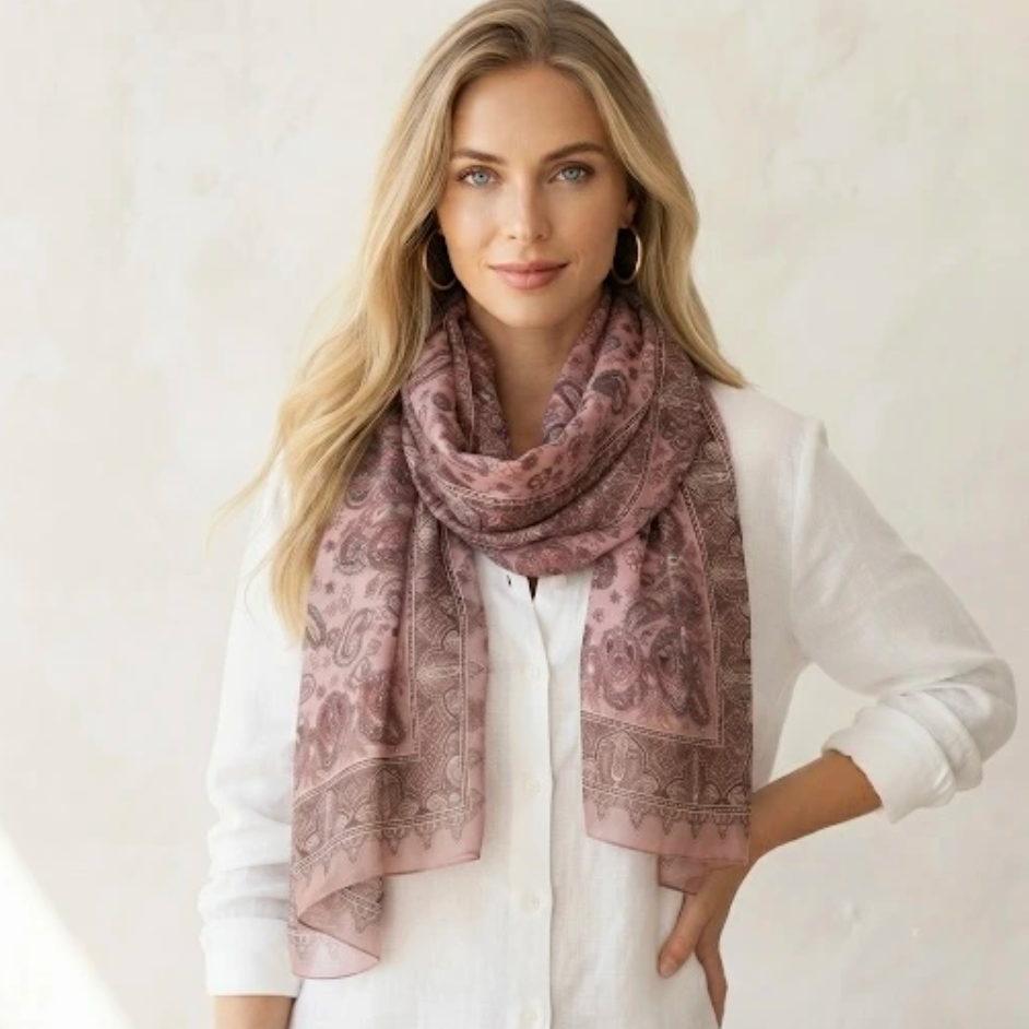 Sjaal Paisley rose
