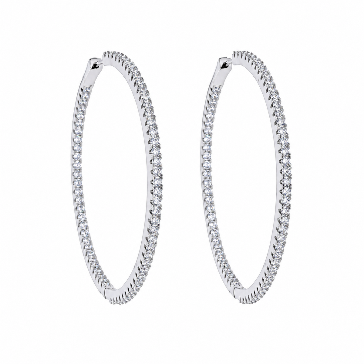 Oorbellen Kendal Hoops - rhodium verguld