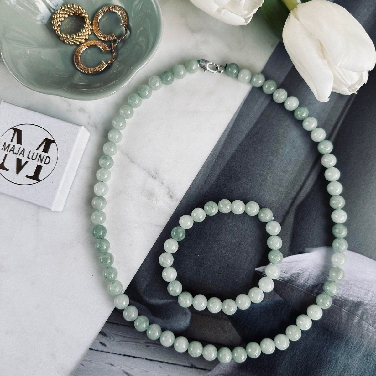 Armbånd Mary Jade green - VIAMAJA.DK