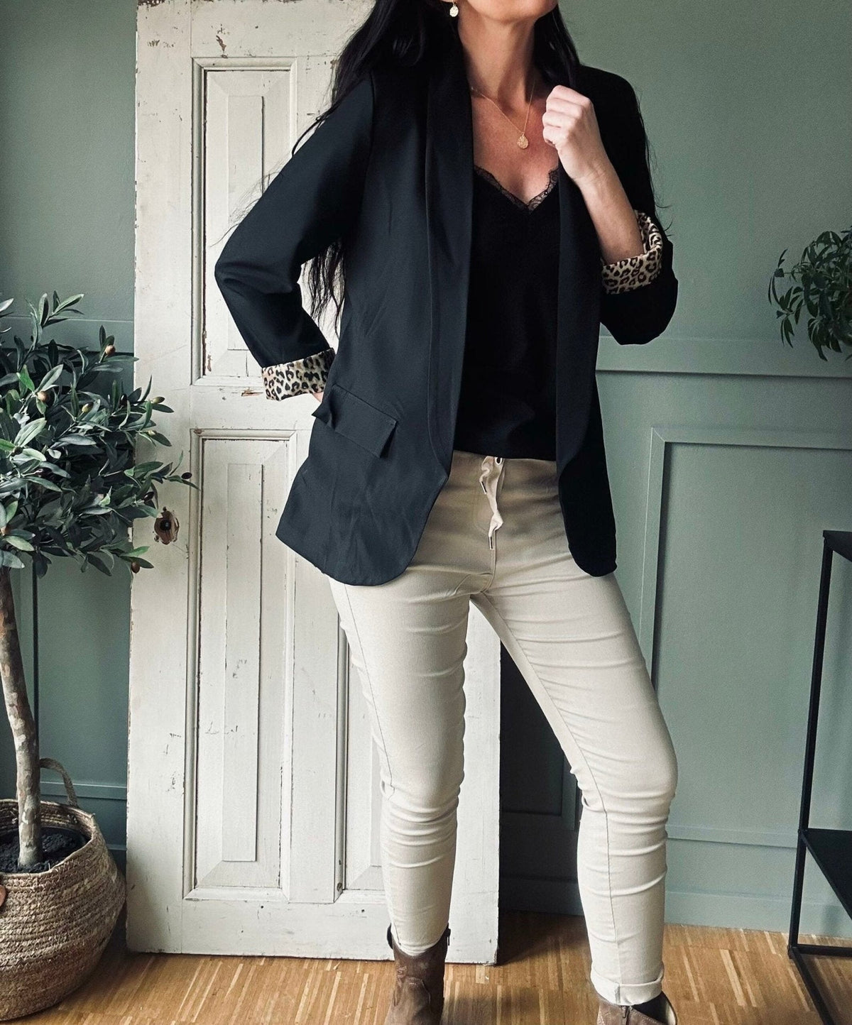 Bukser med stretch – Beige - VIAMAJA.DK