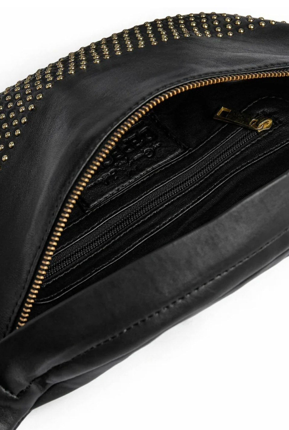 Bumbag met gouden studs – Zwart leerlook