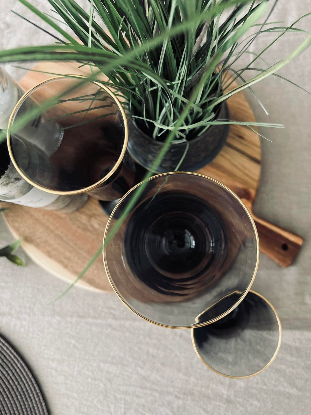 Champagneglas - Røgfarvet med guldkant - VIAMAJA.DK