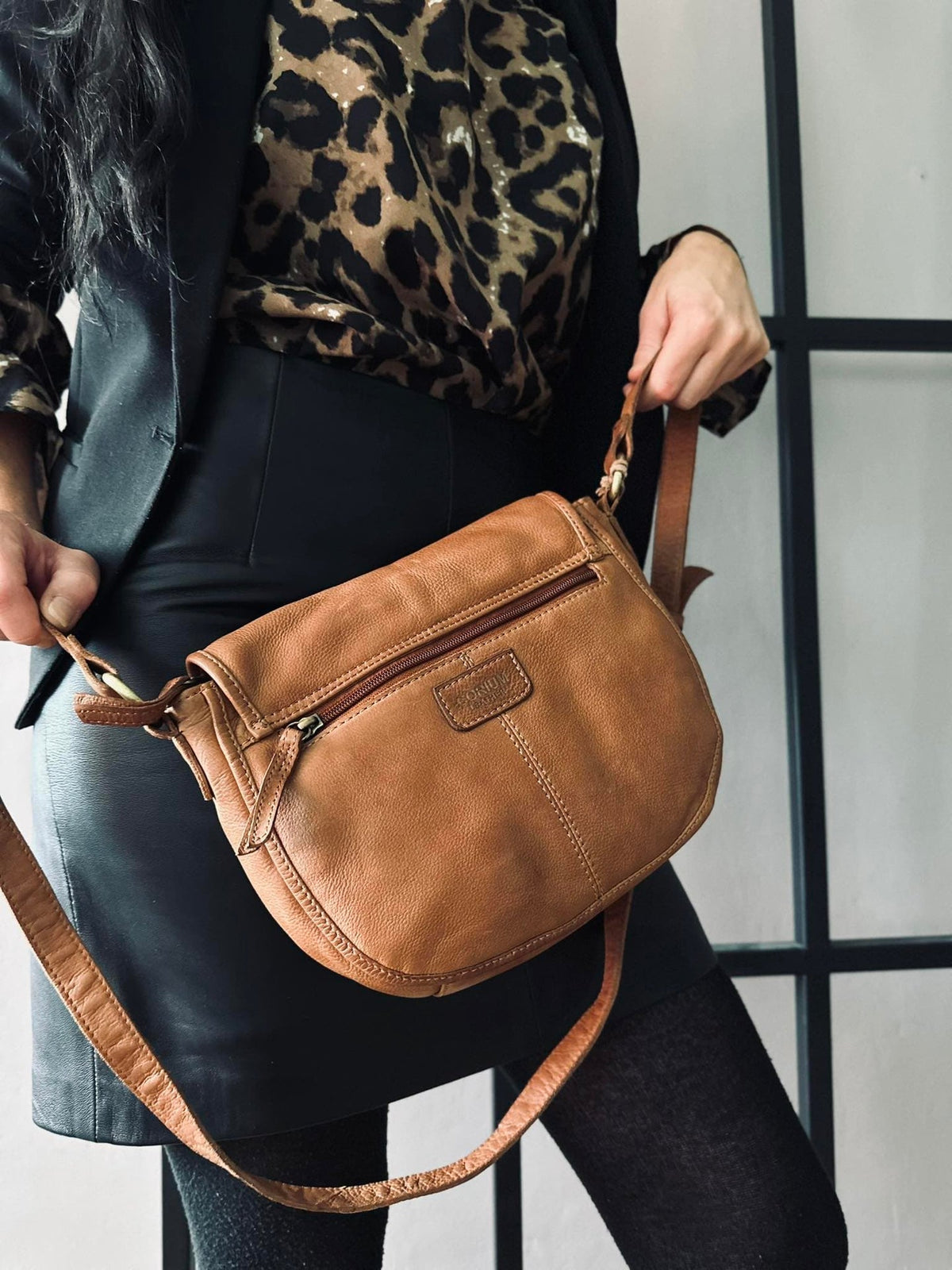 Crossbody Emily Raw Boheme – Cognac - VIAMAJA