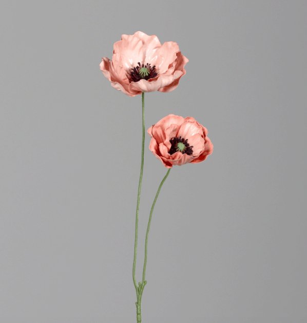 Folie-blomst med 2 hoveder – Mørk Rosa - VIAMAJA.DK
