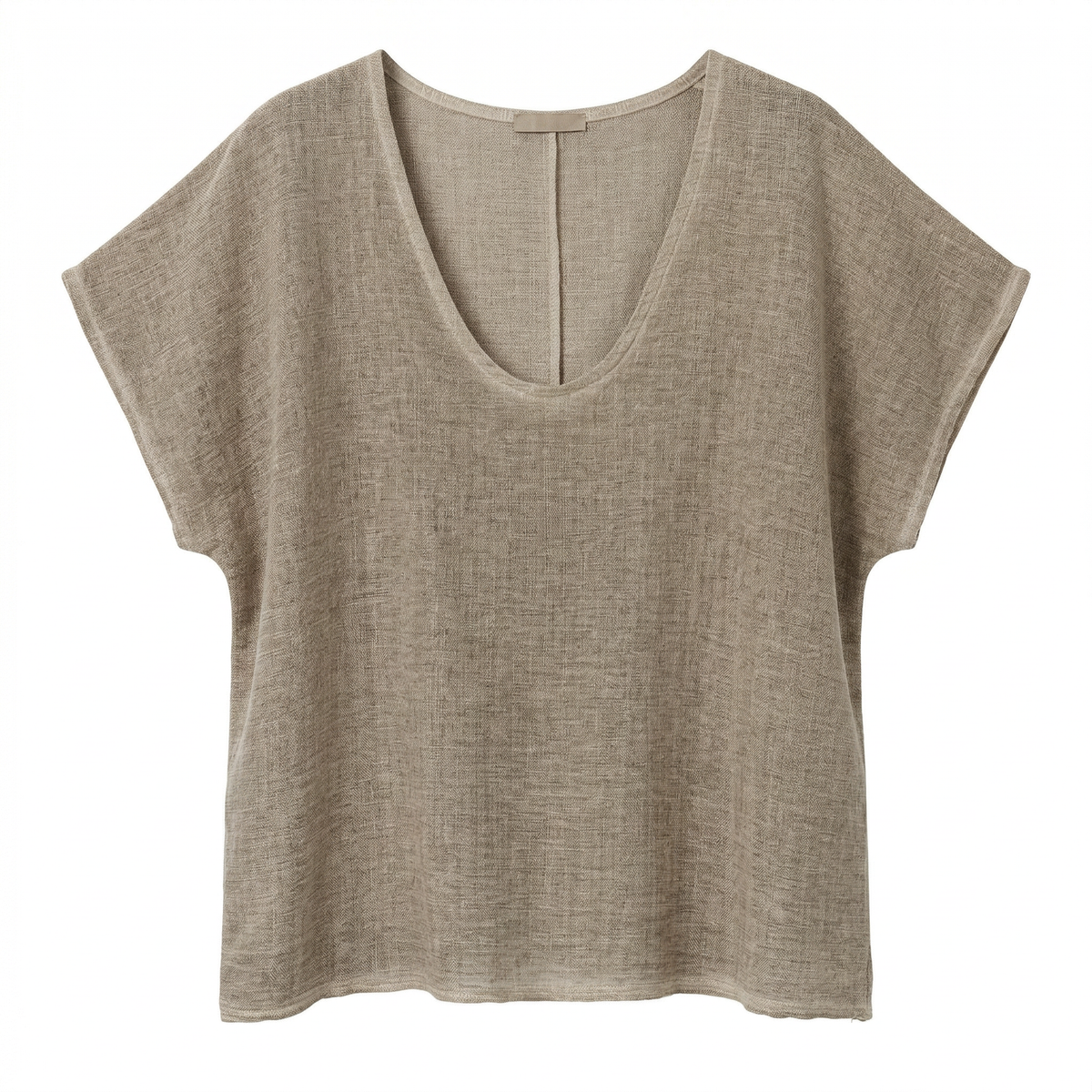 T-shirt Cozy linnenmix - Caramel