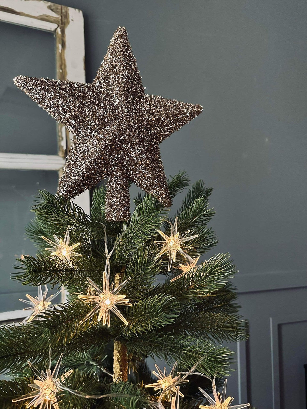 Julestjerne til juletræ 27 cm - Champagne / Gold - VIAMAJA.DK