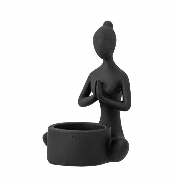 Lysestage - Black Resin YOGA - VIAMAJA.DK
