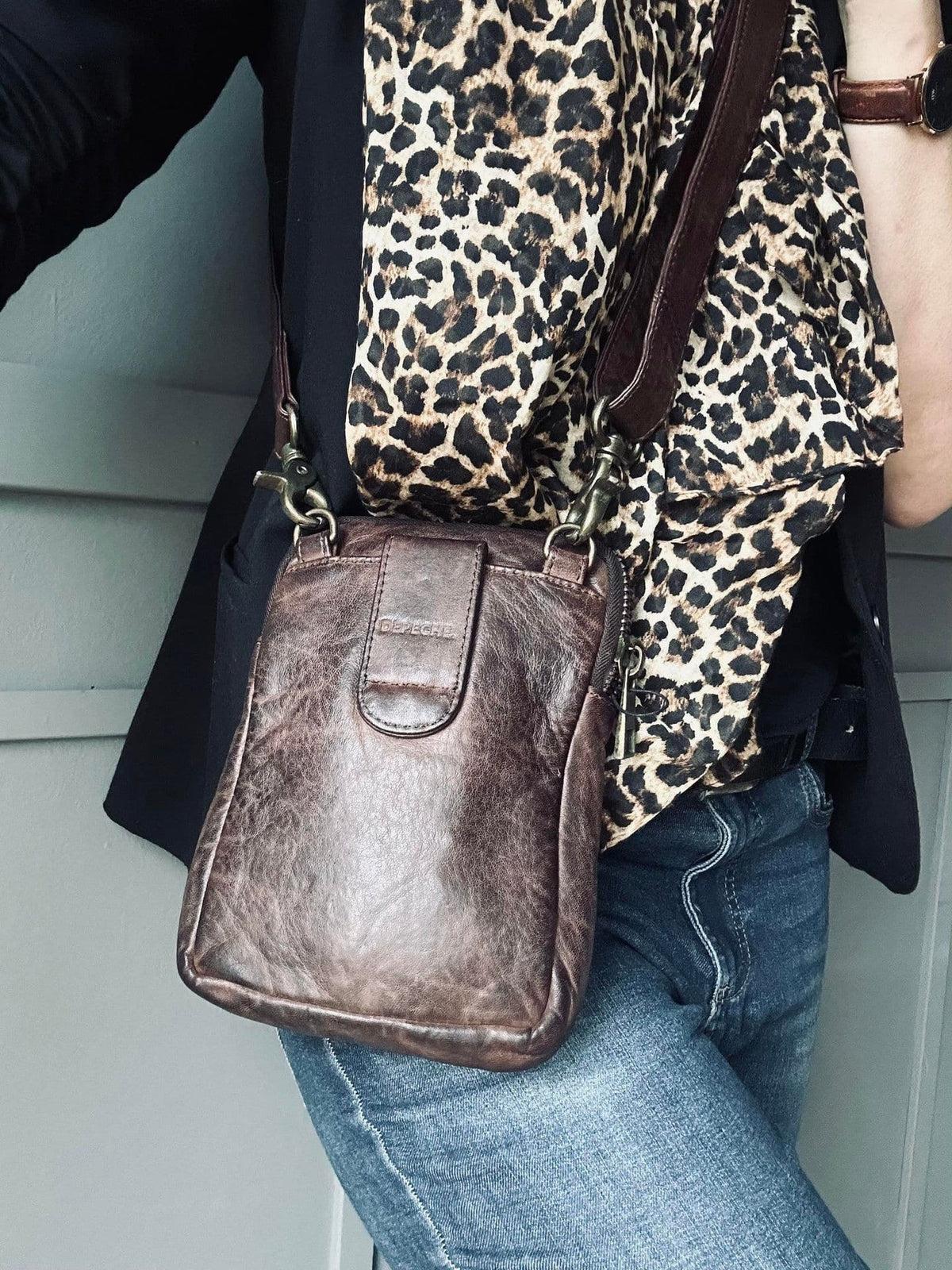 Mobiltaske ALINA - Winter brown - VIAMAJA.DK